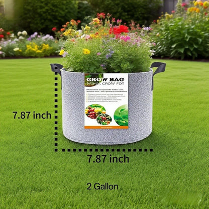 Grow Bags,Gallon Pot,Gallon Grow Bag,Fabric Plant Vegetable Pots with Handles,2-12 Nursery Pot Gallon Grow Bags with 1 Non-Slip Gardening Gloves,5pcs (2 Gallon)