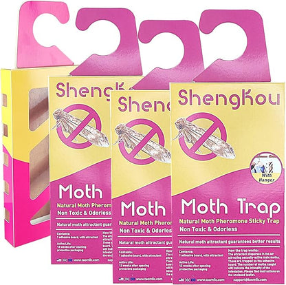 Effective and Refillable Dual Moth Pheromone Traps, Ultimate Solution to Clothes & Pantry Moth Control -4 Pack