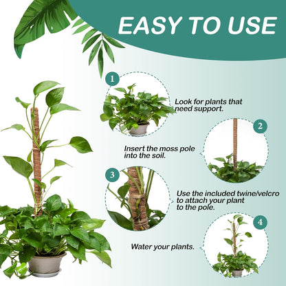 2 Pack Moss Pole for Plants (Moss Pole 48")