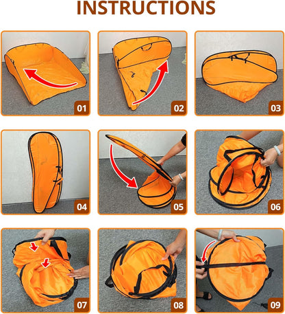 140 Gallon Pop up Leaf Collector, Foldable Lawn Leaf Pick Up Bag Tool, Large Yard Dustpan Type Garden Bag, Reusable Yard Waste Bags for Cleaning Up Weeds Branches Waste Trash Debris