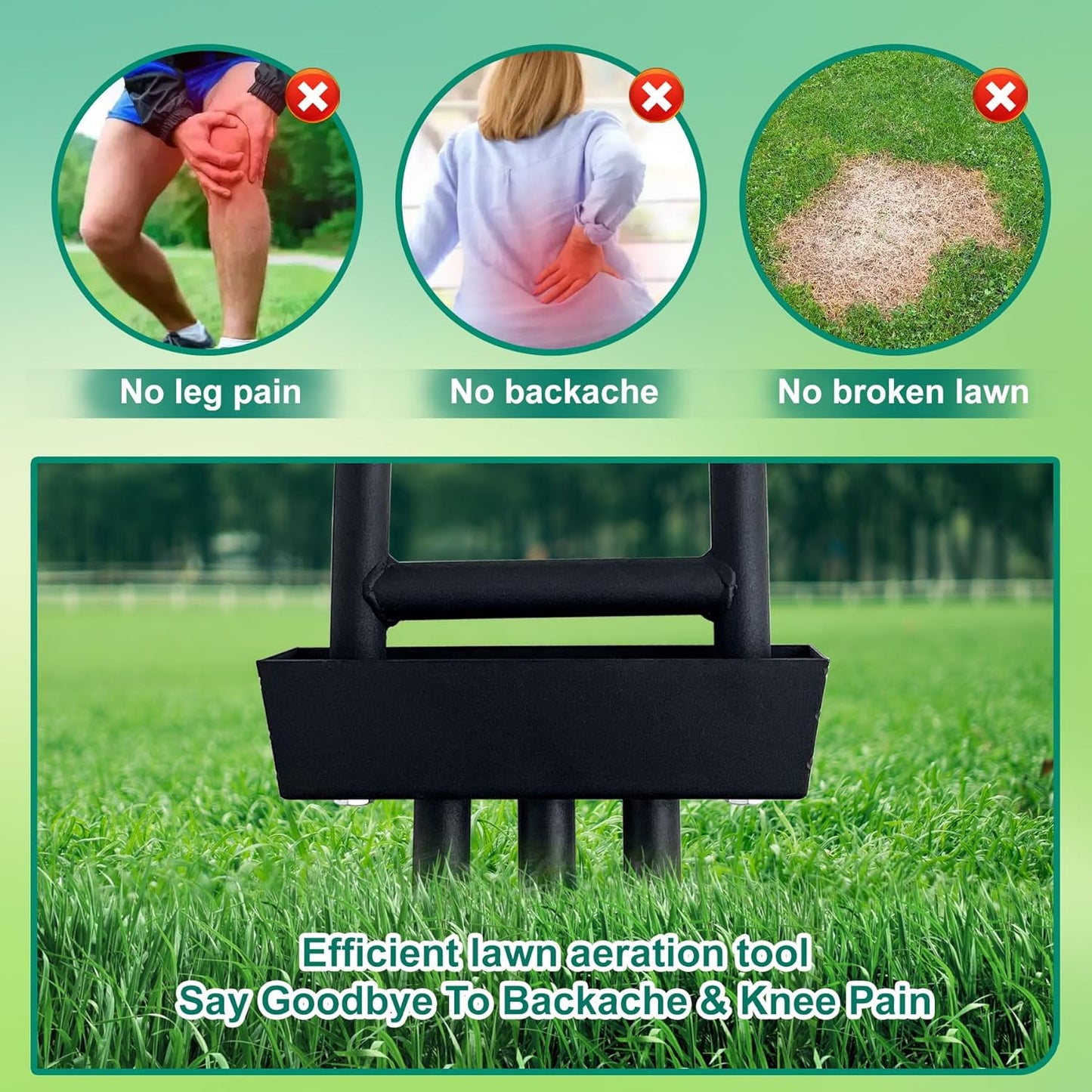 Core Aerator Lawn Tool,Lawn Aerator for Lawn Care, Aerator Lawn Tool for Gardens courtyards Golf Courses，Lawn Aerator Tool with Collector