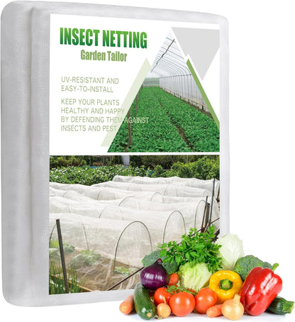 Garden Netting Pest Barrier: Ultra Fine 15'x10' Bug Netting for Garden Protection Row Cover Raised Bed Screen Mesh Greenhouse Mosquito Net, Protecting Tree Plants Vegetable Flowers Fruits