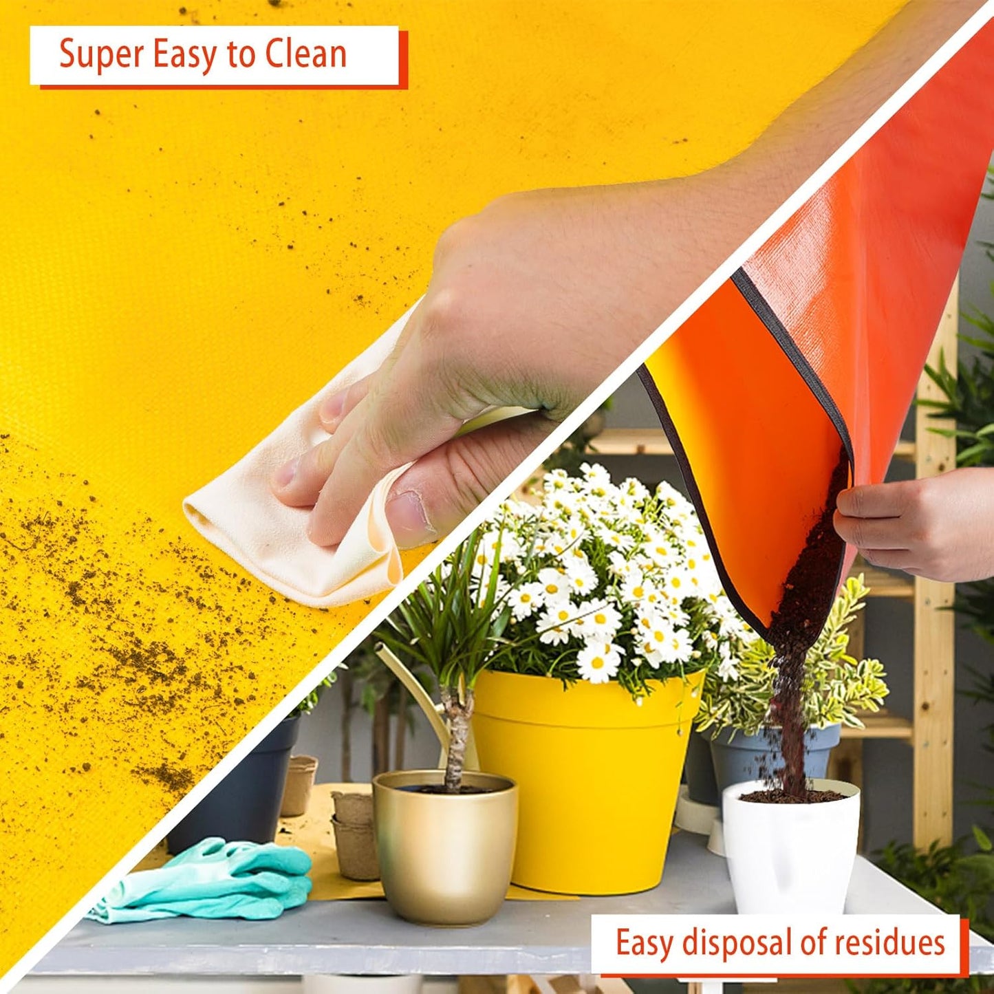 3 PCS 39.5"X39.5" Extra Large Repotting Mat for Indoor Plants Transplanting and Mess Control, Gardening Gifts for Women Men