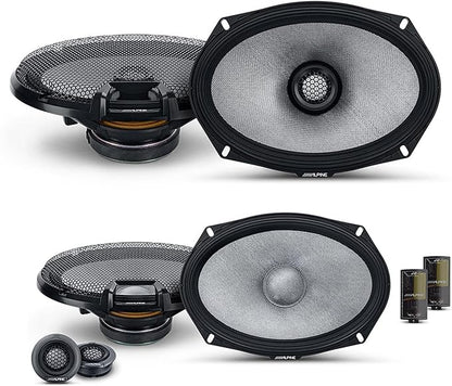 Alpine 6x9 R2 High-Resolution Speaker Bundle - A Pair of R2-S69C 2-Way Component Speakers & a Pair
