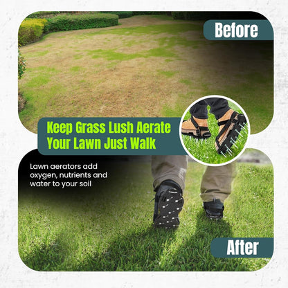 Lawn Aerator Shoes (Unisex) - Aerator Shoes for Lawn Aeration 2" Spikes - Pre-Assembled Adjustable Hook & Loop Straps - Lawn Aerator Shoe Size (US 5-14) - Aerator Shoes for Healthy Lawn