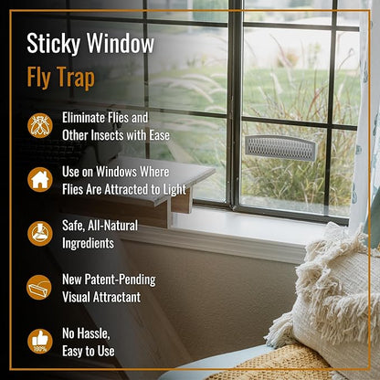 Dr. Killigan's The Fly Inn | Sticky Window Traps | Indoor Insect Trap | Catches and Hides Bugs | Better Than Fly Paper or Ribbon | Get Rid of Flies | (2+4, Gray)