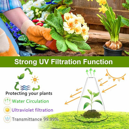 【12 Pieces】 Garden Cloches for Plants, Plant Covers Plant Protectors Transparent Bell Jar Cloches to Protect Plants from Birds, Slugs, Frost, Freeze Weather, 7.8" D x 9.4" H, Transparent