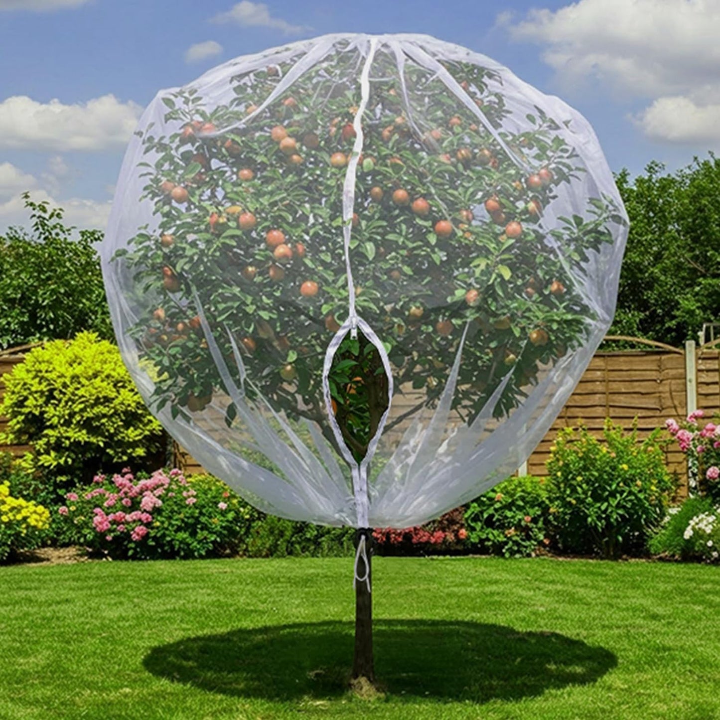 8×6.6Ft Fruit Tree Netting Cover Protect Tomato Blueberry Bushes Strawberry from Insect/Cicada/Bug/Squirrel/Deer, Bird Garden Mesh Netting Plant Cover Pest Barrier with Drawstring/Zipper