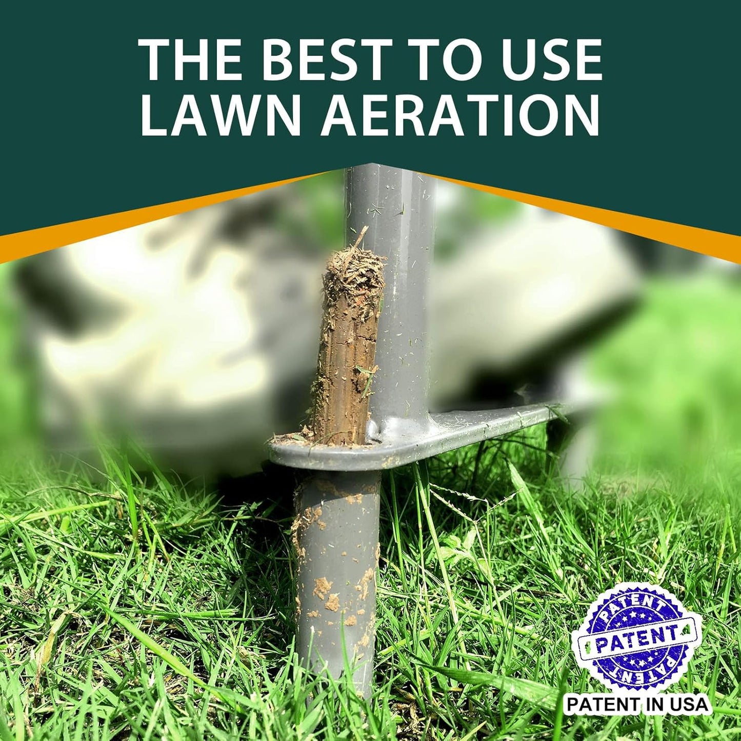 Walensee Lawn Coring Aerator, Manual Grass Dethatching Turf Plug, Core Aeration Tool Heavy Duty Aerator for Compacted Soils and Lawns to Prevent Lawn Run-Off and Soil Compaction