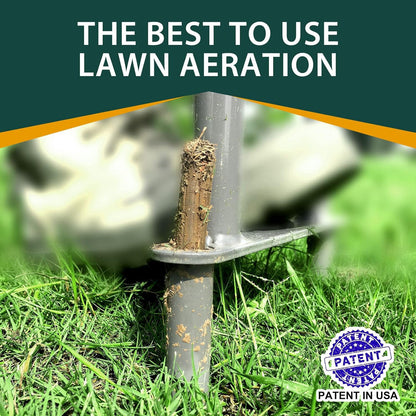 Walensee Lawn Coring Aerator, Manual Grass Dethatching Turf Plug, Core Aeration Tool Heavy Duty Aerator for Compacted Soils and Lawns to Prevent Lawn Run-Off and Soil Compaction