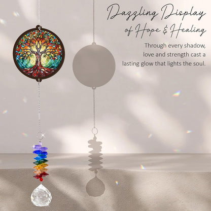 Memorial Suncatcher - Tree of Life Ornament - Sympathy Gift for Loss of Loved One - Bereavement Gifts - Condolence Gift - Memorial Rainbow Maker - Remembrance Ornament - Funeral Keepsake