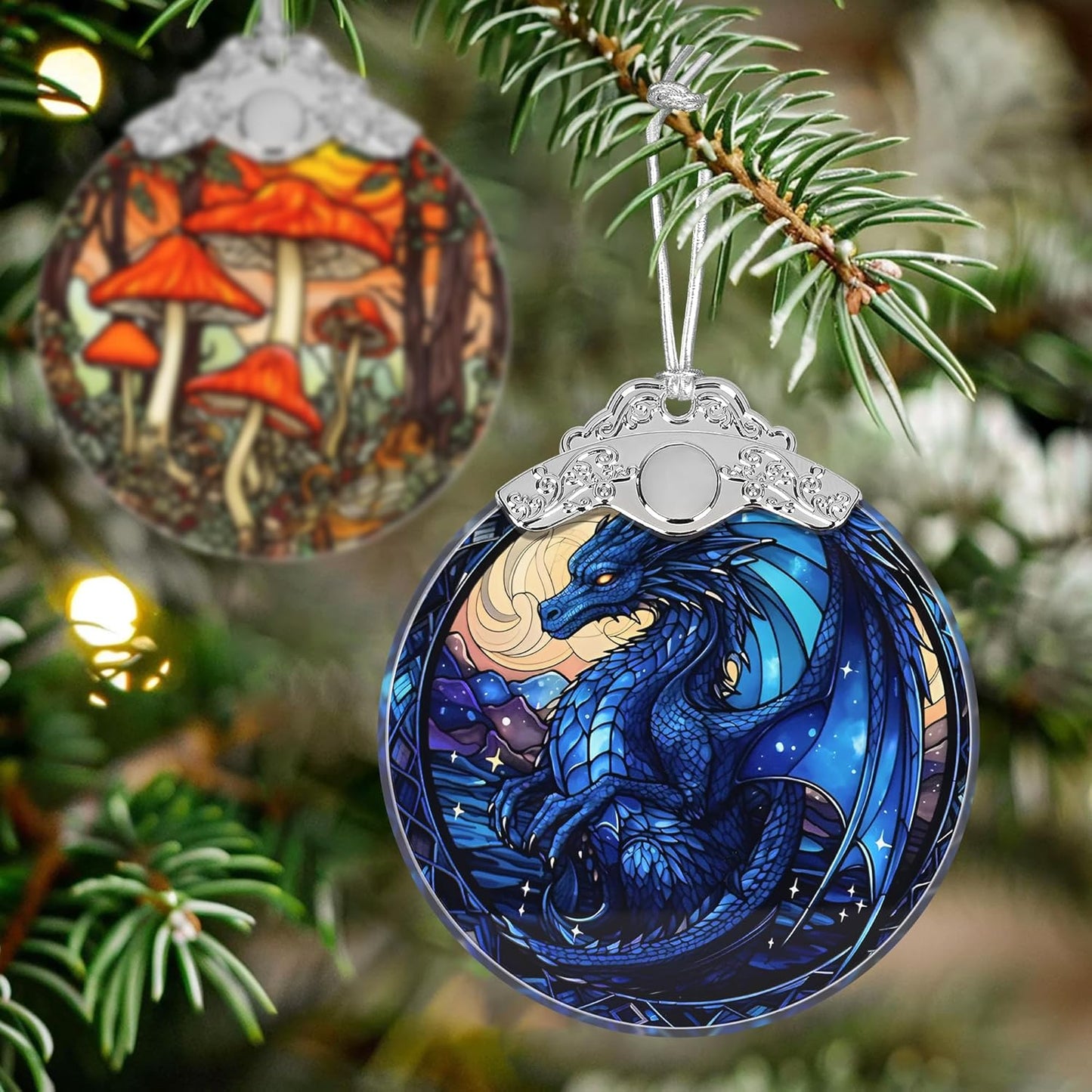 Beautiful Irina Dragon Stained Glass Orament - Christmas Ornament - Christmas Decorations for Tree - Holiday Present ldeas - Gift Exchange