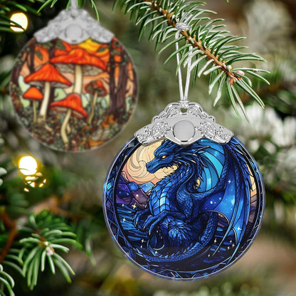 Beautiful Irina Dragon Stained Glass Orament - Christmas Ornament - Christmas Decorations for Tree - Holiday Present ldeas - Gift Exchange