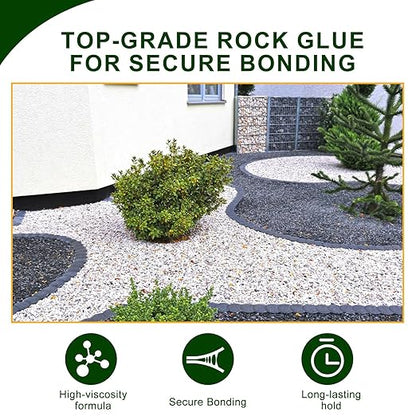 Teexpert 1 Gallon Rock Glue for Landscaping – Strong Pea Gravel Binder & Stone Adhesive for Walkways, Yards, Patios, and Decorative Driveway Edges