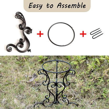 Gazing Globe Stand, Gazing Ball Stand for 8-10 Inches Garden Gazing Globes, Outdoor Garden Black Metal Scroll Gazing Globe Display Stand