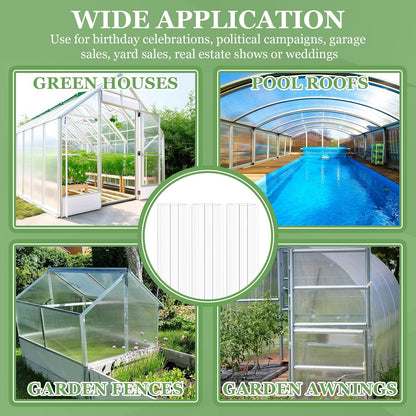 Tandefio 12 Pcs 4 ft Polycarbonate Greenhouse Panels H Connectors Fits 6 mm Polycarbonate Panels Clear Roofing Greenhouse Accessories