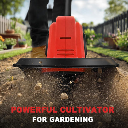 MaxMore Cordless Tiller Cultivator Compatible with Milwaukee 18V Battery (Tool Only), Electric Garden Rototiller with 48 Steel Tines, 270RPM, 8.7" Tilling Width, 6.3" Depth for Gardening, Soil Turning