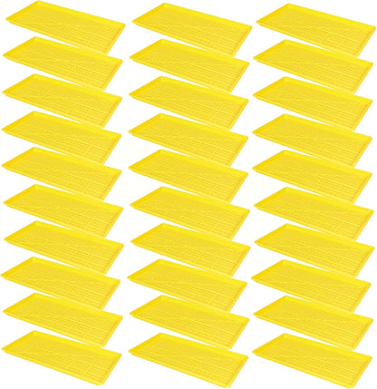 SUNPACK 10" x 20" Heavy Duty Mesh Plastic Seed Starting Tray, Yellow, 1" (Pack of 30) - Ensures Water Drainage and Aeration, Perfect for Greenhouses or Indoor Gardening