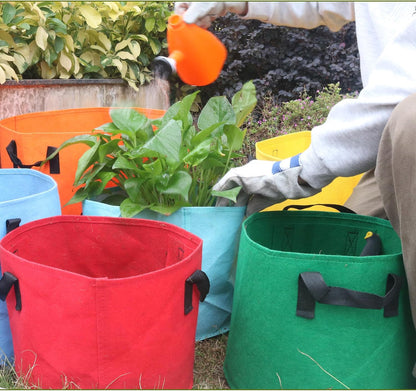 10-Gallon Fabric Grow Bags (7 Pack of Mix Colors) with Handles for Potato Tomato Flower and Vegetables