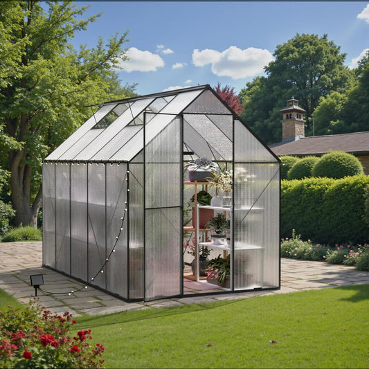 Greenhouses for Outdoor 6x10 FT, Heavy Duty Polycarbonate Greenhouse, Walk-in Garden Greenhouses, Large Green House for Outside, Backyard Green House