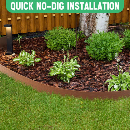66FT Landscape Edging 4 Inch Tall Garden Edging Borders No Dig Lawn Border with 30 Anchoring Spikes Mini Plastic Fence for Landscaping Yard Lawn Garden Grass Flowerbeds