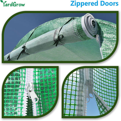 YardGrow Greenhouse Replacement Cover Larger Walk in Outdoor Plant Gardening Greenhouse, 2-Doors with 2 Mesh Windows, Frame Does NOT Included (10'x7'x7')