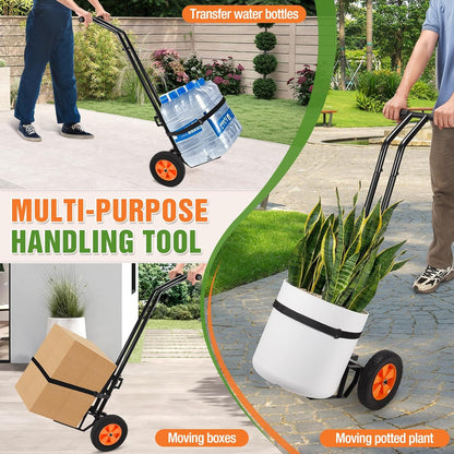 Plant Caddy with Wheels, Heavy Duty Plant Dolly Cart with Adjustable Grabbing Arm and Suction Cups for Plant Pots, Garden Pot Mover Trolley Cart with Strap, Ideal for Indoor and Outdoor Use, Black