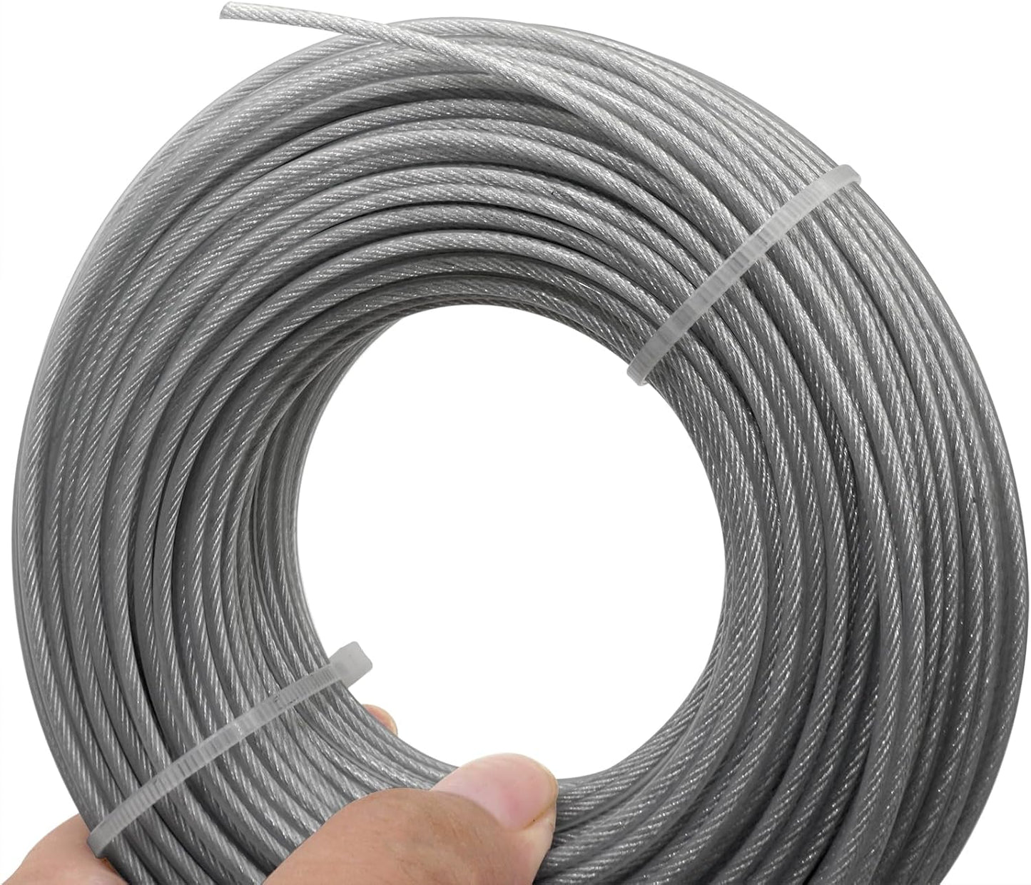 Grass Trimmer Line Nylon Steel 0.095'' 164ft/50m Round String Trimmer Spool Replacement, Steel Metal Core and Nylon Coating for Tough Weeds in Gardens and Lawns