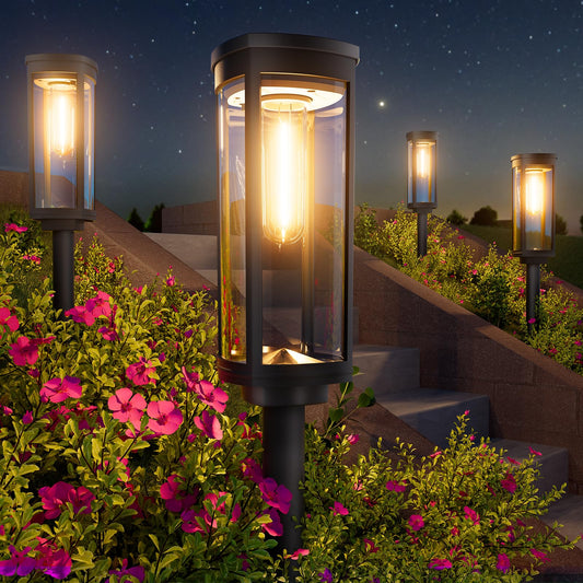 BITPOTT Bright Solar Pathway Lights Outdoor, 8 Pack Solar Powered Garden Lights Waterproof IP65
