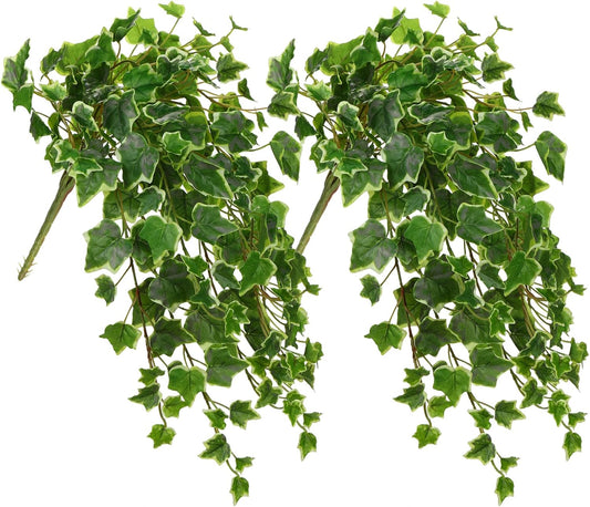 Hollyone 2pcs Artificial Hanging Plants 24" Fake Ivy Vine Faux Ivy Leaves Hanging Plant Greenery