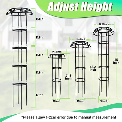 Garden Trellis for Climbing Plants, 2 Pack 41.3 Inch Mushroom Top Trellis for Climbing Plants, Rustproof Metal Plant Flower Trellises for Vine Rose Flower Tomato Support Outdoor Indoor