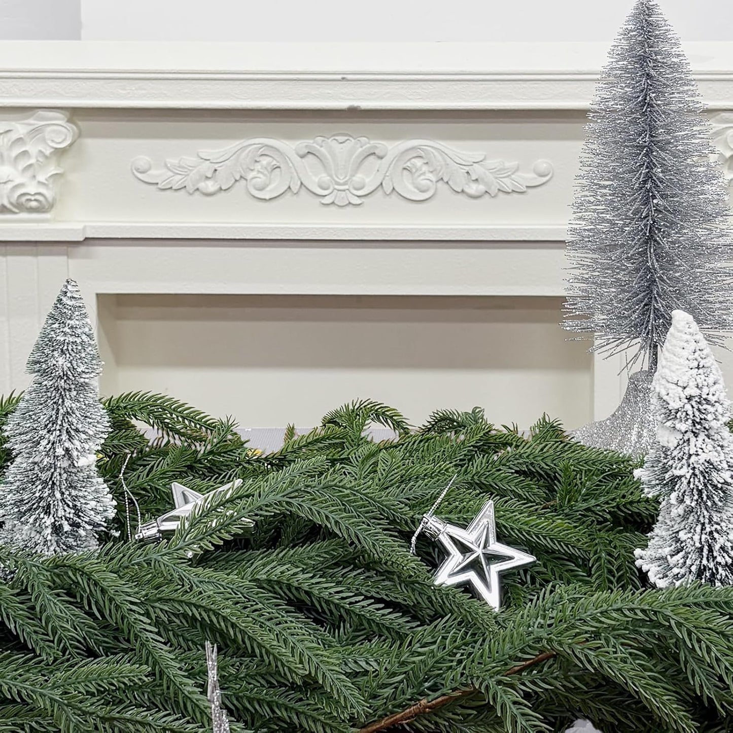 5FT Bendable Christmas Garlands Norfolk Pine Garland Real Touch, Artificial Greenery Garland for Fireplace, Mantle, Table, Stairs, Indoor Outdoor Christmas Decoration(1PCS)