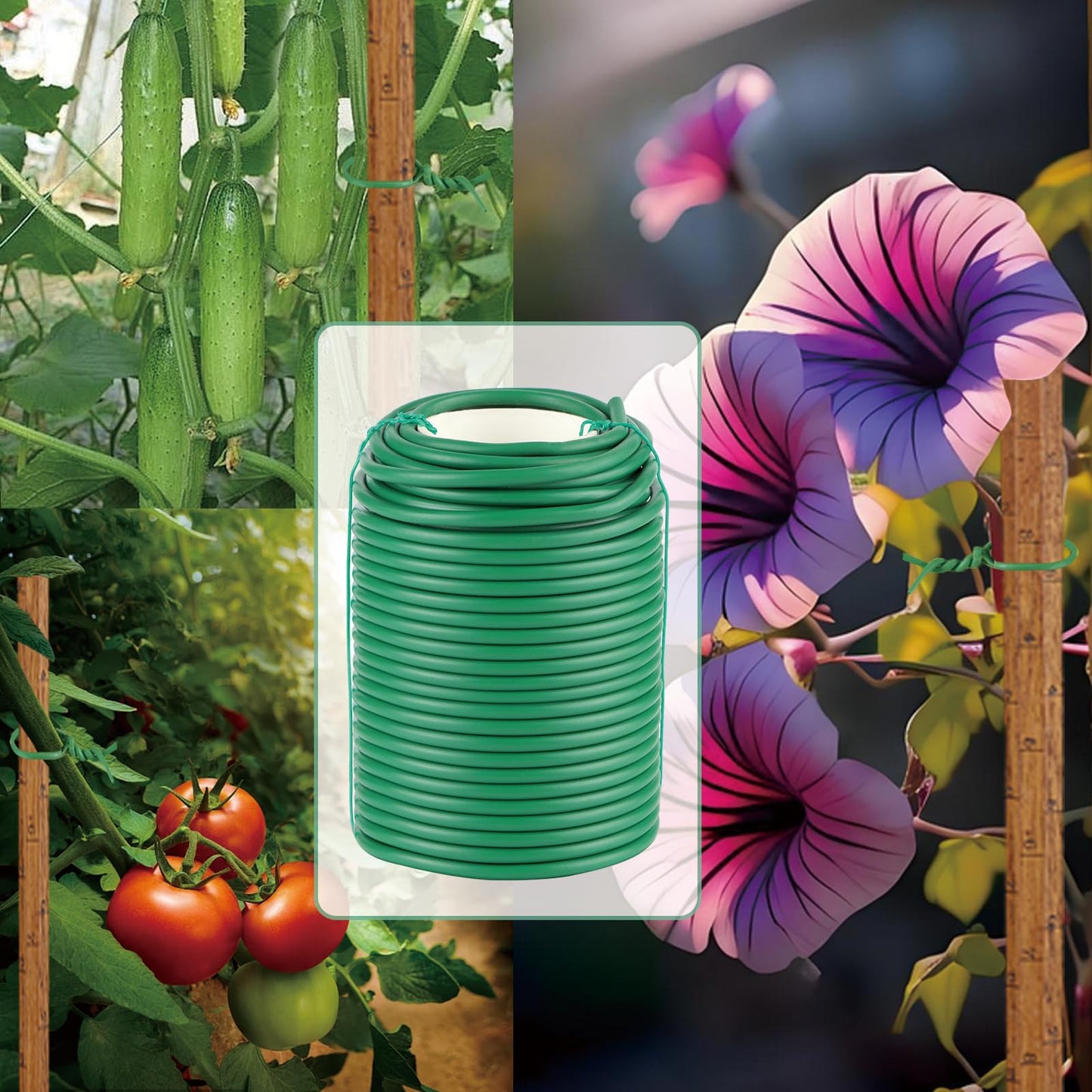 QenFree Garden Wire, 66FT Soft Plants Ties, 3.5mm Flexible Garden Ties for Climbing Plants, Vines