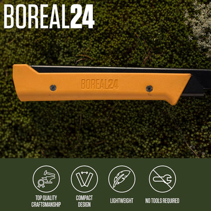 AGAWA - BOREAL24 Tripper Kit - Includes 24" Folding Saw, Nylon Carrying Case, 24" All-Purpose & 24" Aggressive Blade - For Camping, Hiking & Survival Gear (Black Frame/Yellow Handle)