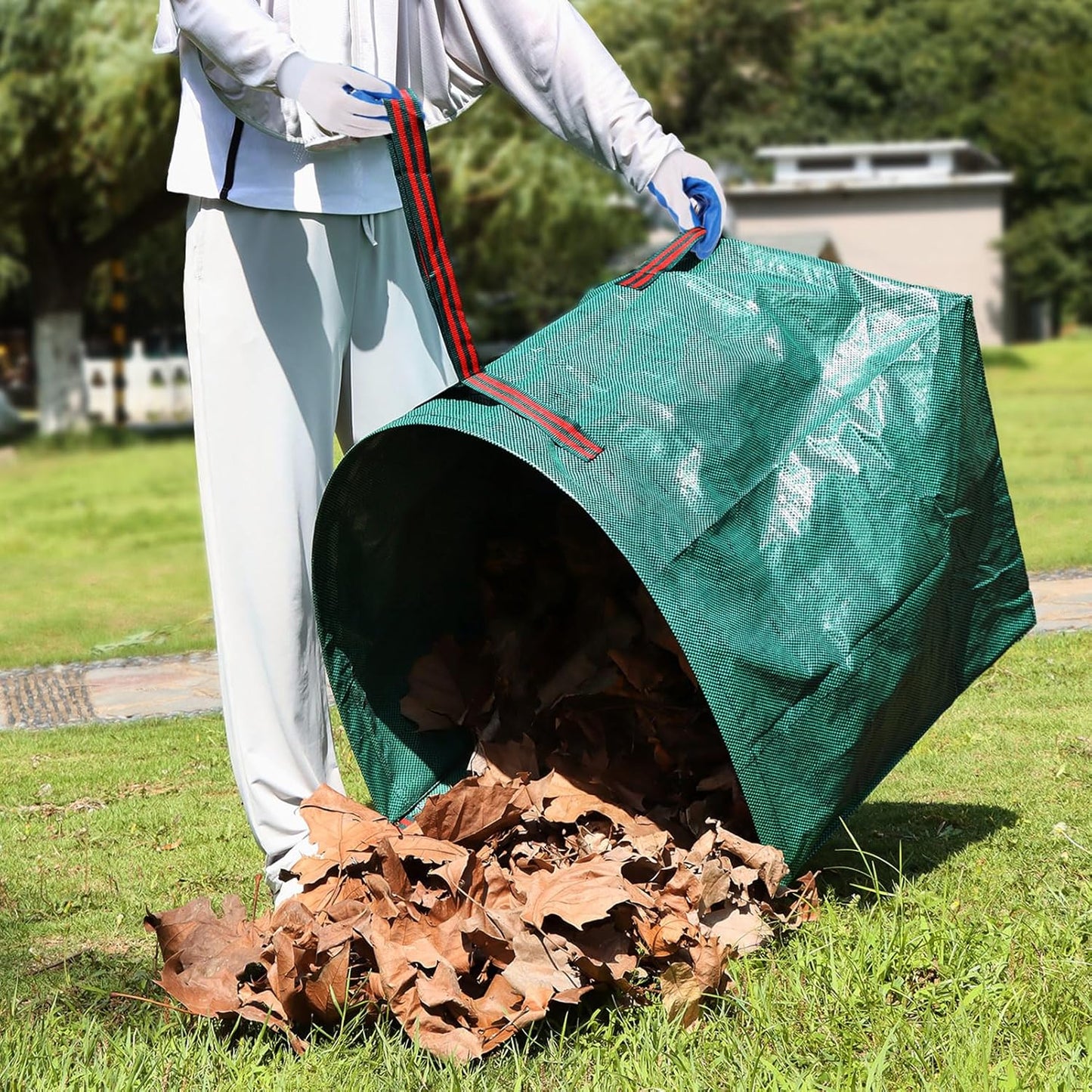 2 PCS 40 Gallon Leaf Collector - Heavy Collapsible Lawn & Leaf Bags, Leaves Pick up Tool Reusable Yard Waste Bags, Large Yard Dustpan Type Garden Bag for Leaves, Debris, Lawn Trash, Clippings, Grass