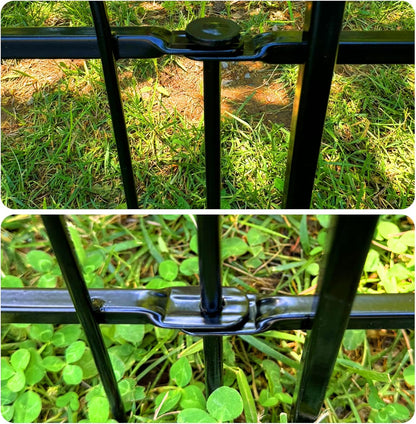 Garden Fence 32 inch H x 24 inch W (5 Panels, Total 10 feet), Metal Decorative Border Folding Fence, Landscape Fencing for Dog, Flower Bed, Yard, Animal Barrier