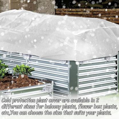 Rectangular Plant Cover Frost Big Size for 4×3×1FT Non Woven Fabric Garden Bed Cover with Zip Drawstring for Winter Cover Protection，Raised Beds Protect Plant Vegetable from Winter Frost