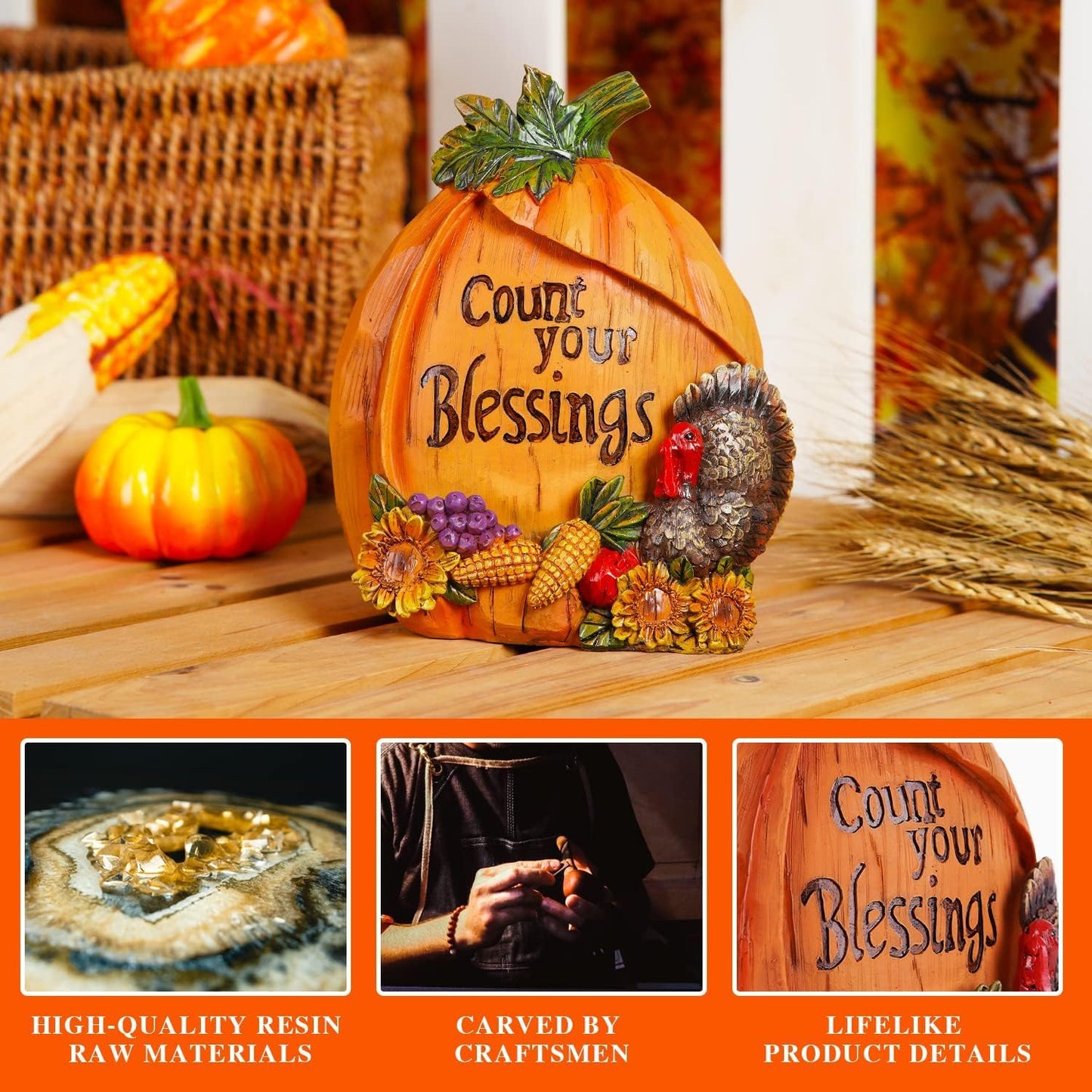 Topadorn Fall Pumpkin House Decor, Pumpkin Decorations Fall Decor for Home-Harvest Festivals & Parties