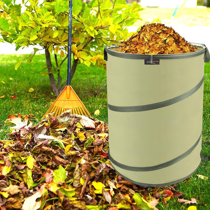 YUDI & GARDEN 45 Gallon Collapsible Garden Bag｜Collapsible Trash Can｜Camping Trash Can, Use for Gardening Cleanup or Party Waste and Outdoor Activities