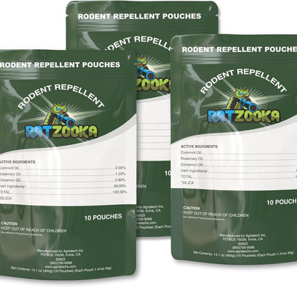 Extra-Strength Mouse Repellent Pouches with Cinnamon/Cornmint Oils, (30 Pouches) Natural Rodent Repellent, Indoor & Outdoor Mice Repellent, Safe for Pets and Kids