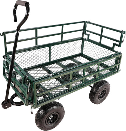with a Four-Wheeled Trailer with a Double-Deck Detachable Side,The Steel Multifunctional Heavy-Duty net car can be Used in Farms,Warehouses and Other Places.