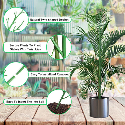 11 Pack Monstera Plant Support - 71.4" Plant Support Stakes for Indoor Plants Sticks Support Tall Indoor Plant Stakes with Twist Ties Stackable Plant Stem Support for Monstera Plants