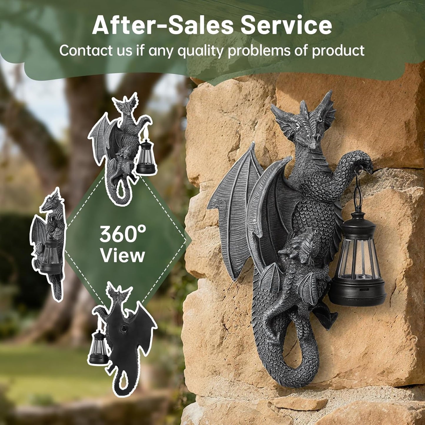 Solar Garden Decor Dragon Tree Hugger Garden Statues Lawn Ornaments for Outside Balcony Yard Whimsical Art Outdoor,Medieval Fantasy Halloween Decor