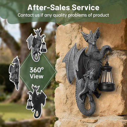 Solar Garden Decor Dragon Tree Hugger Garden Statues Lawn Ornaments for Outside Balcony Yard Whimsical Art Outdoor,Medieval Fantasy Halloween Decor