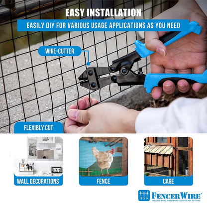 Fencer Wire 16 Gauge Hardware Cloth, Black Vinyl Coated Welded Wire Mesh, Chicken Coop Wire Fence, 1.5 inch x 1.5 inch Grid (2 ft. x 100 ft.)