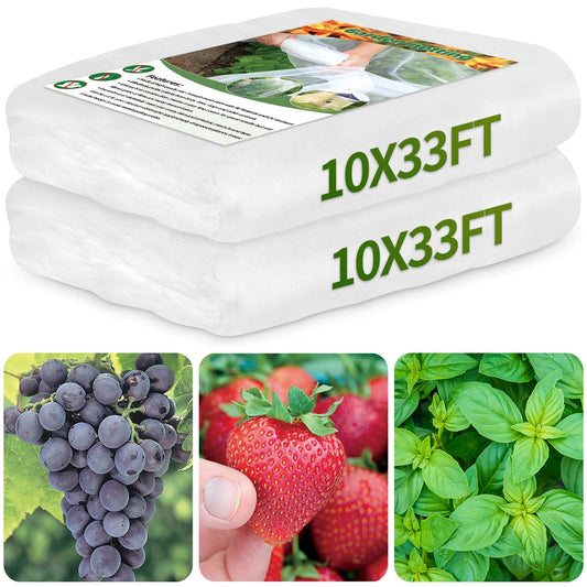Garden Netting 10x33FT 2 Pack Ultra Fine Mesh, Insect Barrier Bird Netting for Garden Protection