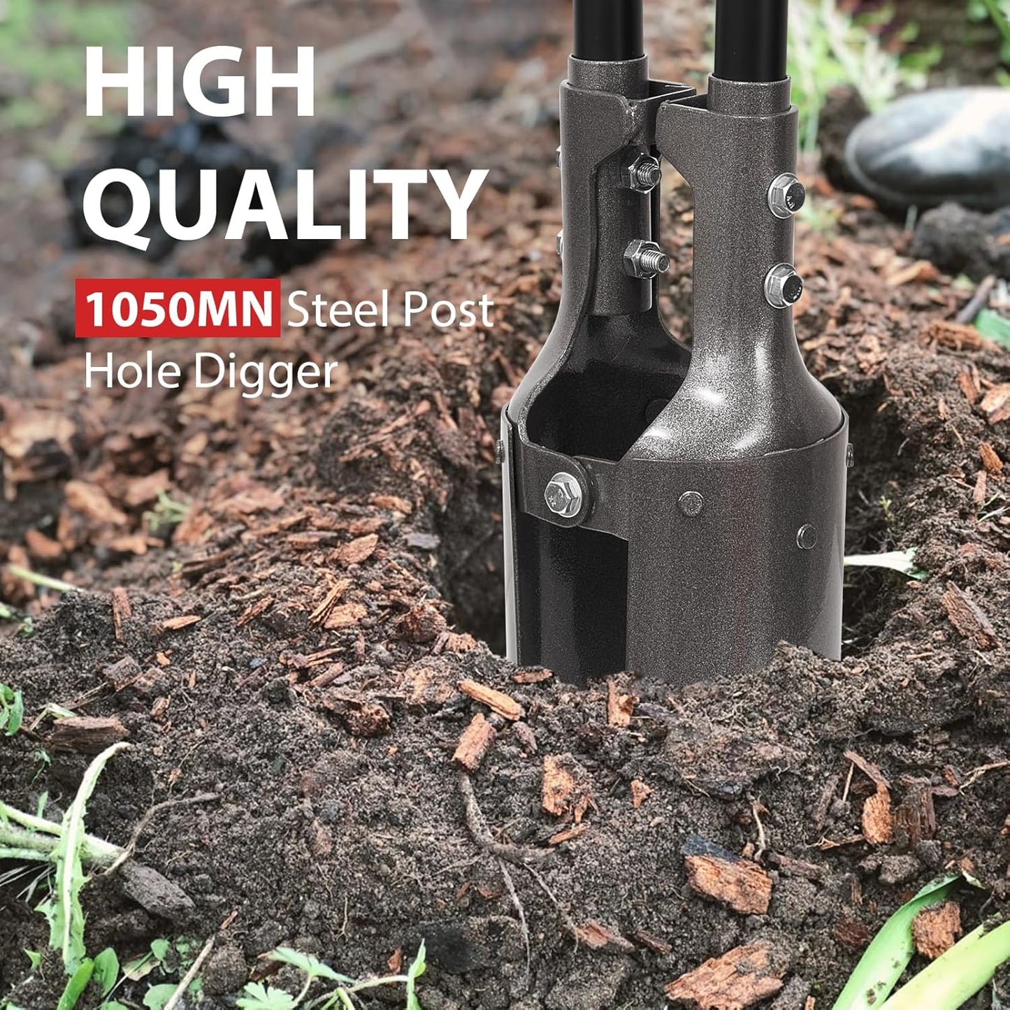 Post Hole Digger Heavy Duty Manual Hole Digger with Scale Mark for Digging,58 inches