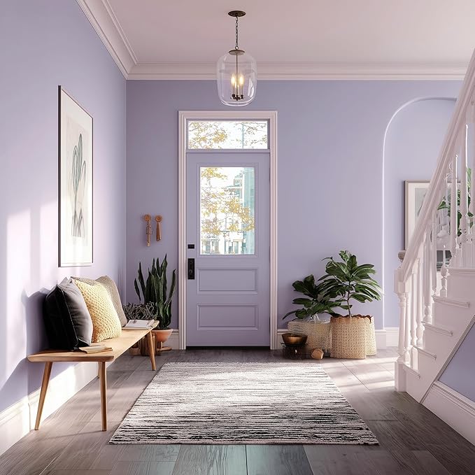 EVOLVE Paint & Primer: Environment-friendly, Low Sheen with One-coat Coverage for Interior & Exterior surfaces (Soft Violet, 1-Gallon)