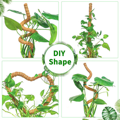 Moss Pole, 26.8-Inch Moss Poles for Plants Monstera, Bendable Plant Support Stakes for Climbing Plants Indoor, Garden Trellis Plant Stick for Potted Plants, Pothos Philodendron
