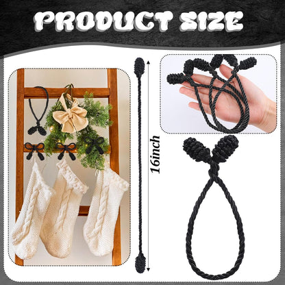 Shappy 24 Pieces Christmas Garland Banister Ties Christmas Decorative Reusable and Flexible Twist Ties for Garland, Banister Home Decoration (Black)